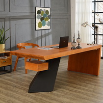 loft wrought iron desk solid wood computer desk simple modern computer desk desk writing table boss table