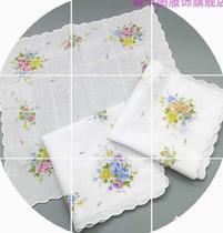 Old-fashioned fresh small floral handkerchief crescent edge old cotton womens childrens printed handkerchief cotton