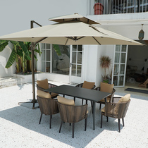 Outdoor Table And Chairs Courtyard Casual Rattan Benches Outdoor Balcony Simple Aluminum Alloy Table And Chairs Combined Villa Open-air Dining Table And Chairs