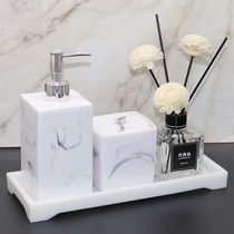 European resin bathroom four-piece bathroom kit cotton sign box toilet hand sanitizer bottle tray wash set