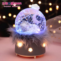 Creative cat crystal ball music box lantern music box snowflake to send girlfriend boys and girls children's day birthday gift