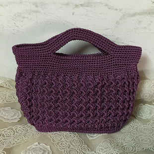 非成品/粗合股线席子纹小手提包看视频自学钩包材料非成品有视频