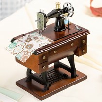 Wooden sewing machine music box Music box Creative birthday gift girls send classmates Girlfriends girlfriends anniversary