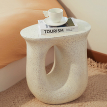 Creative cream style bedside small side table bedroom living room sofa coffee table light luxury simple wabi-sabi style homestay decoration