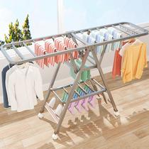 Shing clothes upstairs vertical hanger floor-to-ceiling movable bedroom folding home non-installation outdoor stainless steel