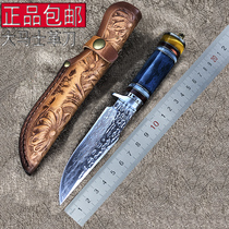 Hand forged VG10 imported Damascus steel knife outdoor straight knife survival fruit knife pattern steel knife
