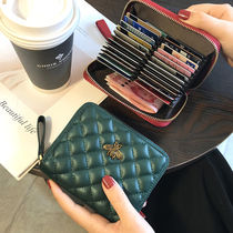 Large capacity card bag ladies leather small and exquisite high-end card holder multi card drivers license set womens coin wallet 2021