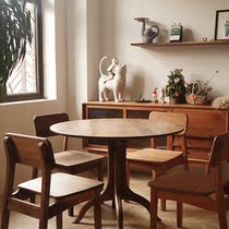 North American black walnut solid wood round table modern simple household small apartment Nordic dining table round dining table living room custom