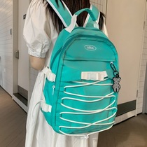 Japanese ins schoolbag female college students design sense niche drawstring backpack junior high school students large-capacity campus backpack