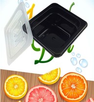 Whirles PC Black portion square box plastic portion pot display plate buffet Basin ice cream basin
