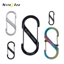 Naai NiteIze stainless steel 8-shaped buckle S-shaped mountaineering chain keychain backpack hat water Cup buckle S buckle adhesive hook