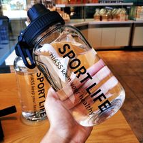 Net celebrity 1000ml large capacity water cup male portable high facial value cup female cute glass ins style simple summer