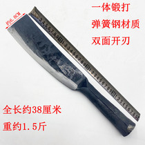 Spring steel forged long wooden knife large farmer fishing open road camping to chop tree multi-functional knife hunting knife