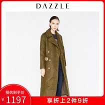 DAZZLE Winter Suit New Style Fashion Military Style Embroidered Long Wool Clothes Overcoat Female 2A4G3011Q