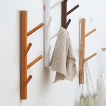Solid wood coat rack room rack door hanger wall hanging porch bedroom rack Creative clothes rack