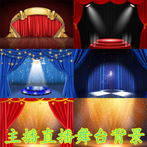 Primary and secondary school news small host speech background cloth eloquence anchor live studio background stage performance background cloth