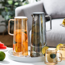 Cold Kettle Glass Heat Resistant High Temperature Home Cool Water Bottle Suit White Open Water Cup Large Capacity Juice Tea Zakers