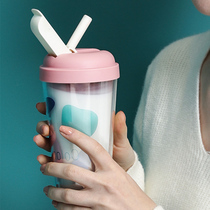 (Live room exclusive price) Face with straw ins Wind girl Net red cute Summer Cup