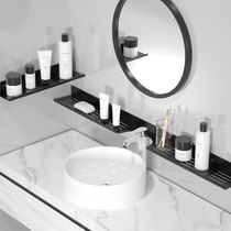 Toilet mirror front shelf non-perforated wall-mounted bathroom toilet wash table toilet faucet storage rack