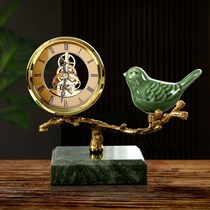 Brass decorative gear movement seat clock household desktop metal perspective movement table clock living room creative ornaments and clocks