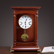European mechanical clock home desktop old-fashioned clockwork timing creative solid wood table clock desktop decorative winding pendulum clock
