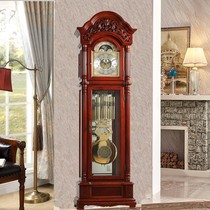 Light luxury mahogany European living room mechanical floor clock Hemler movement Chinese standing Bell Villa classical large seat clock watch