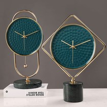 Nordic light luxury home clock ceramic living room clock desktop ornaments desktop creative desk clock personality bedroom clock