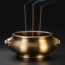 Brand pure copper incense burner large household incense furnace indoor offering pan incense stove incense line incense Xuande furnace ornaments