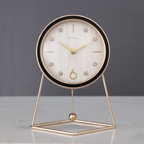 High-end desktop light luxury clock Nordic modern living room clock ornaments table clock home simple desktop clock sitting clock