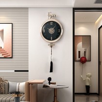 New Chinese Living room Home hanging wall Clock minimalist Personality Creative Light Lavish Hanging Bell Atmosphere Fashion Wall Quartz Clocks