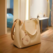 French advanced sense large capacity leather Hand bag bag female summer 21 New Tide Joker Tote shoulder crossbody bag