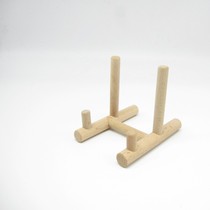 Decorative plate holder solid wood log tea cake holder drain plate holder multi-layer wood rack storage rack
