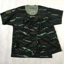 New Tiger streaks camouflage T-shirt physical training suit physical fitness suit short sleeve set breathable round neck T-shirt