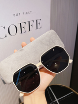 Japan Capin Kofin 2022 New polygonal beige sunglasses female large face Thin Fashion Sunglasses