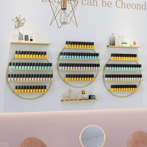 Nail art shelf Wall-mounted round nail oil glue display rack Net red nail shop wall shelf Wrought iron nail polish rack