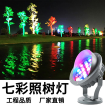 led floodlight shining tree light outdoor waterproof lawn insert light 220V super bright colorful RGB courtyard landscape spotlight