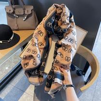 French MACK KOREY MK scarf women winter salty sweet thickened warm double-sided cashmere scarf