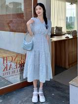Design love niche jumpsuit waist skirt womens 202 bubble 1 new summer flower harvest medium long bubble sleeve first tea break skirt