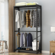 Environmentally friendly simple household metal open coat rack bedroom multifunctional storage iron floor hanging hanger wardrobe