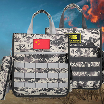 Childrens tutoring tote bag primary school boy canvas art bag shoulder bag boy waterproof chicken make-up schoolbag