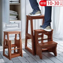 Folding climbing stool dual-purpose two-step chair tall wooden step bench stair step bench stair step bench adult household