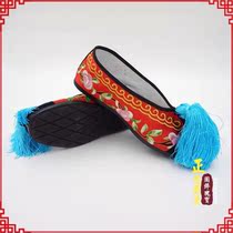 Zhenglong costume opera color shoes Peking opera Yue Opera Opera color shoes Huadan embroidered good flat nano plastic color shoes