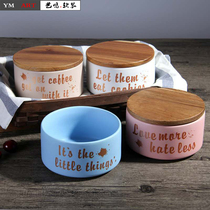 Yiming soft Nordic creative home ceramic sealed cans coffee tea storage with lid storage cans decorative ornaments