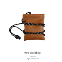 FFMR day family retro hanging neck bag 100 lap headphones bag zero wallet mini mini small bag PU leather key card bag