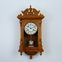 German HERMLE HERMLE brand single pendulum solid wood relief wall clock antique watch