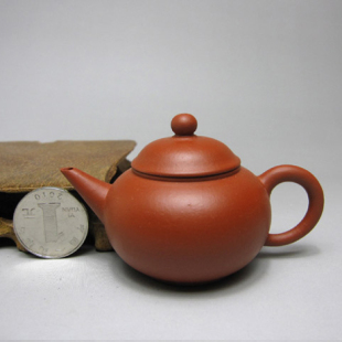 宜兴紫砂壶茶壶生日礼物小品迷你壶-晓军制陶水平 朱泥 32cc