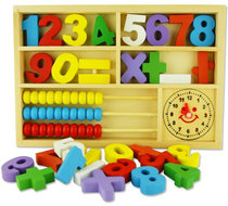 Childrens multi-functional wooden digital beads learning box counting toys educational early learning calculation board 3 years old