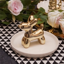 Want Want Want golden balloon puppy jewelry plate Dog year popular ornaments Animal jewelry New Year gifts