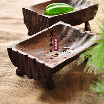 Thai teak soap box solid wood drain soap box uncovered bathroom handmade soap dish home rack