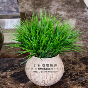 仿真小草绿色植物幸运草小草坪假草仿真草绿色小草插花材料小盆栽